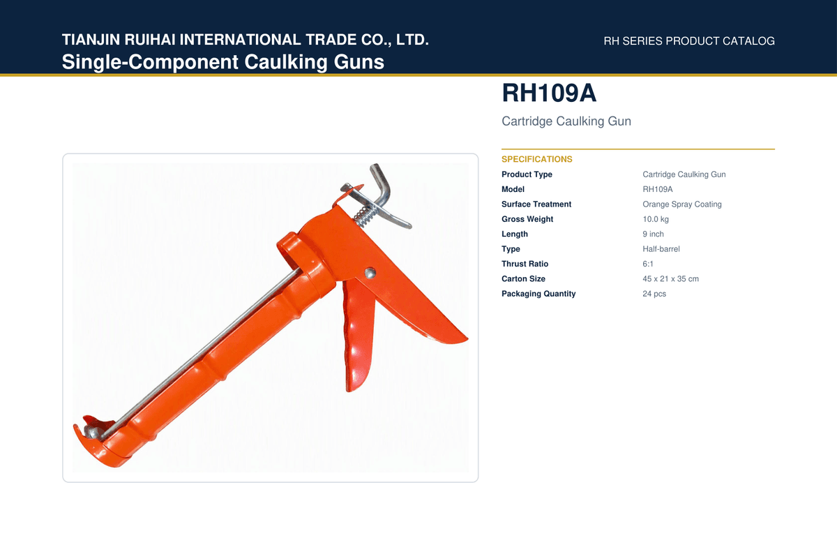 RH109A Cartridge Caulking Gun (Half-barrel)