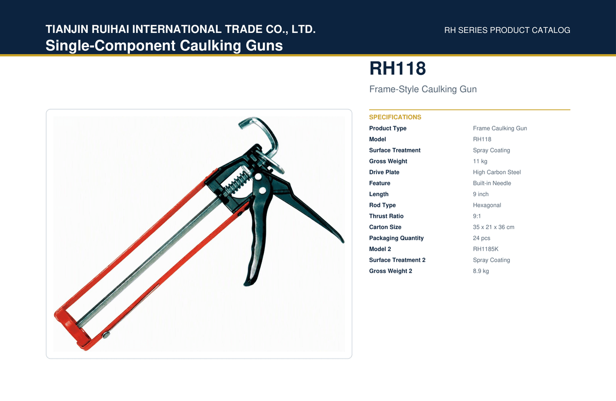 RH118 Frame-Style Caulking Gun with Needle