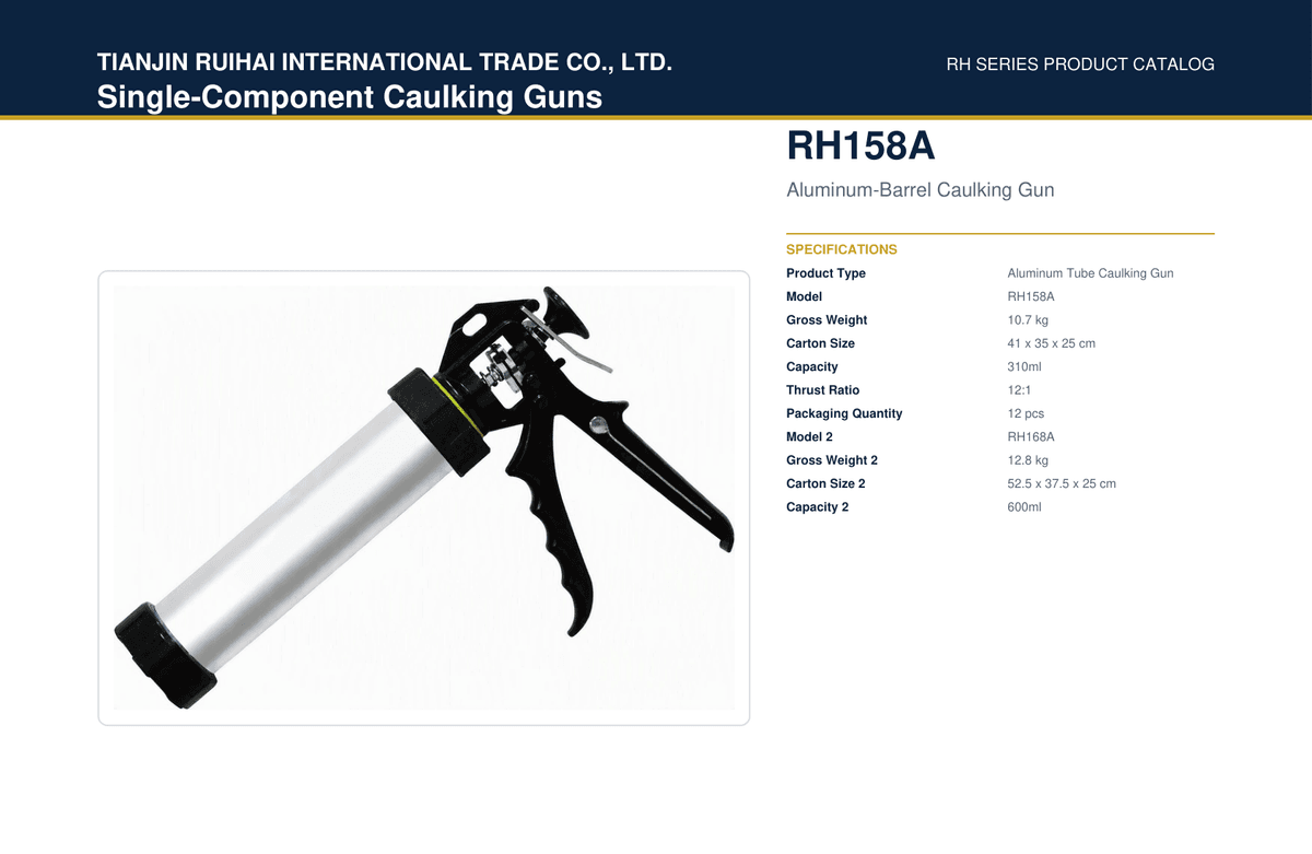 RH158A Aluminum-Barrel Caulking Gun