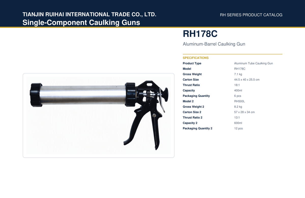 RH178C Aluminum-Barrel Caulking Gun (High Thrust)