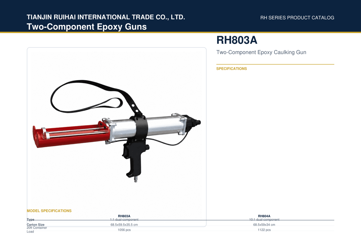 RH803A Two-Component Epoxy Caulking Gun (1:1)