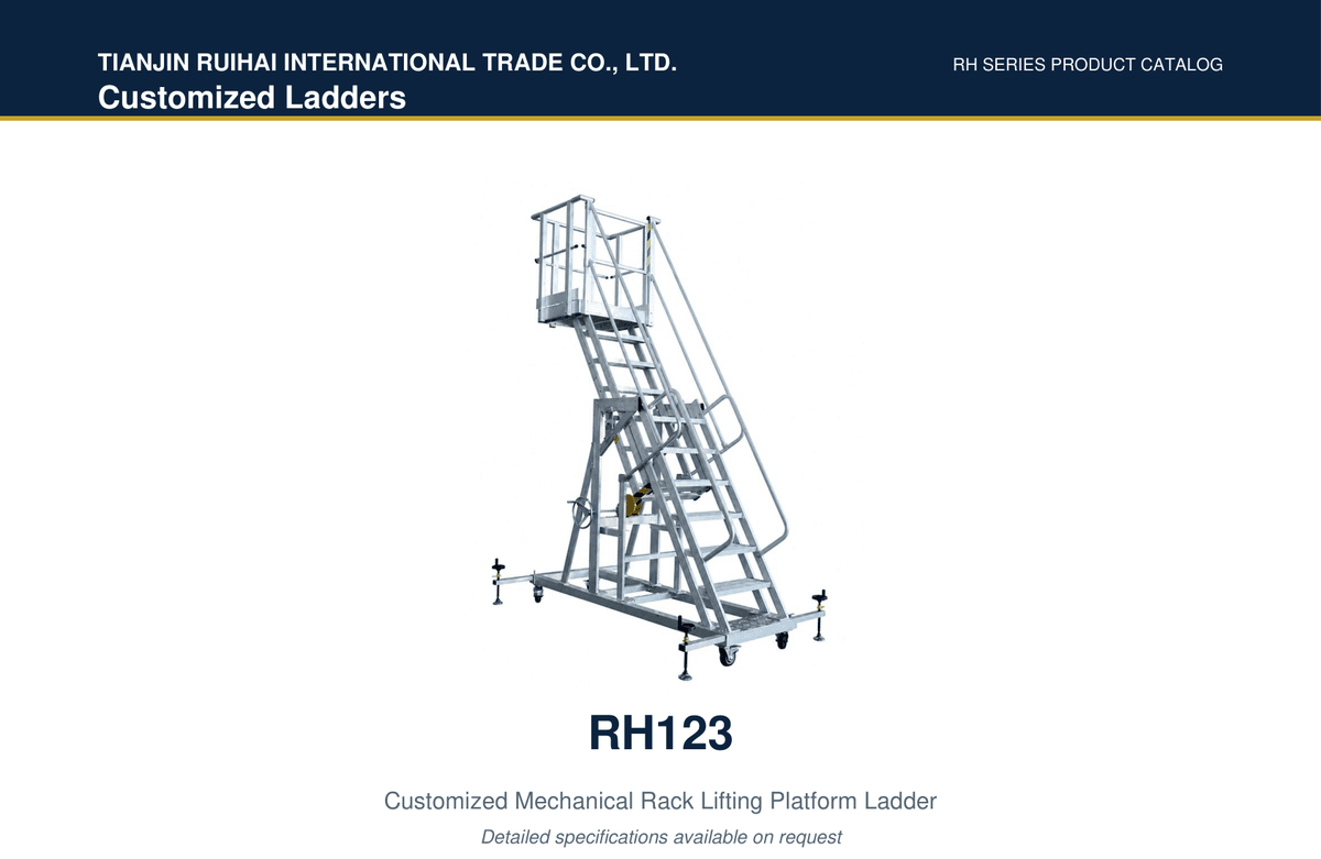 RH123 Customized Mechanical Rack Lifting Platform Ladder