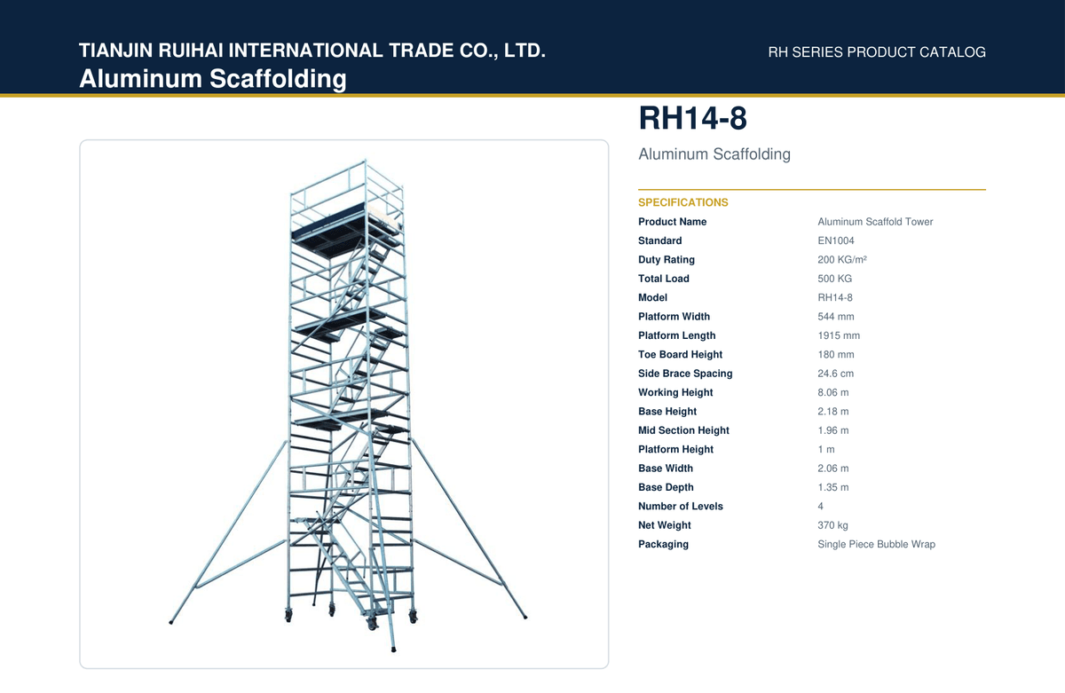 RH14-8 Aluminum Scaffold Tower (Heavy)