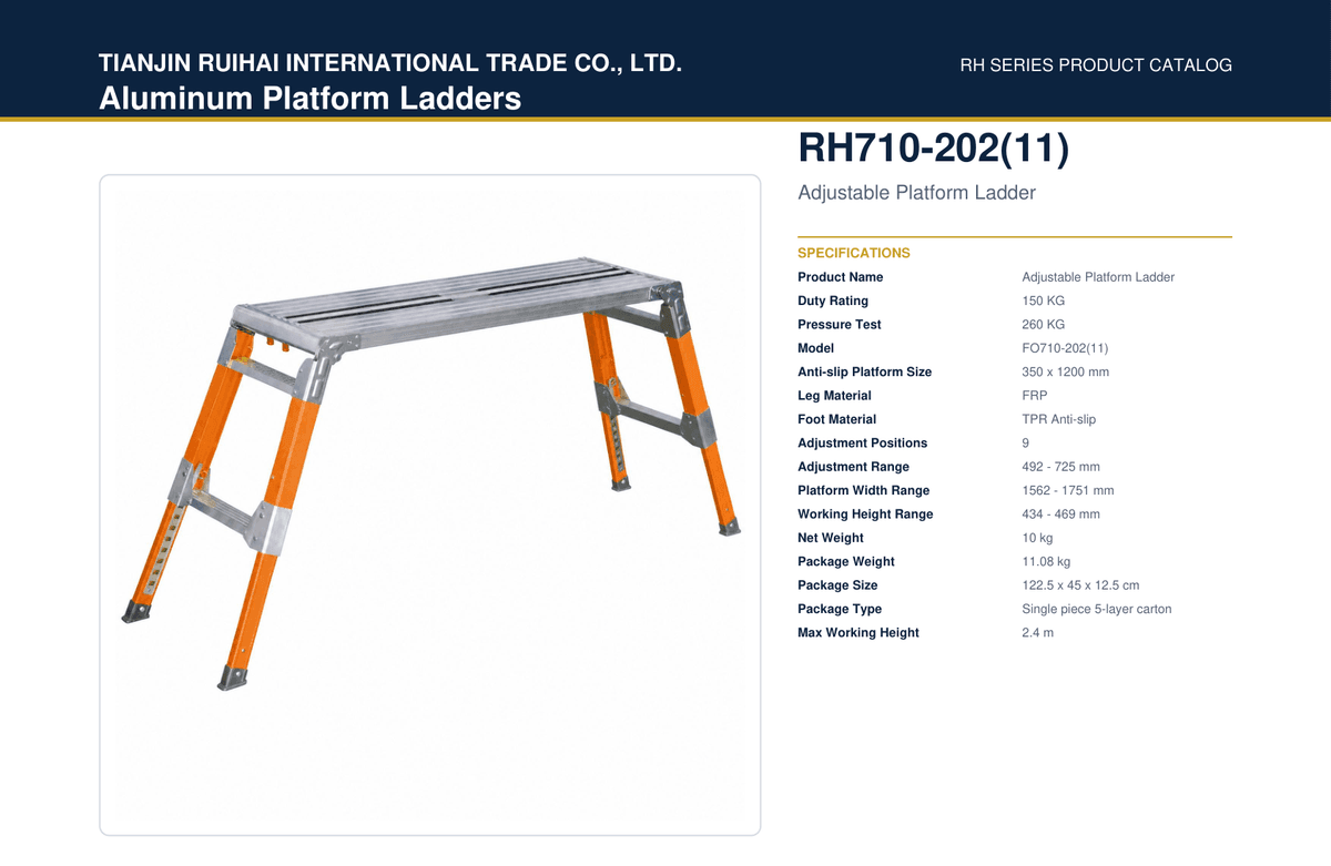 RH710-202(11) Adjustable Platform Ladder