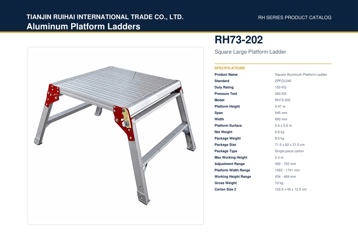 RH73-202 Square Large Platform Ladder