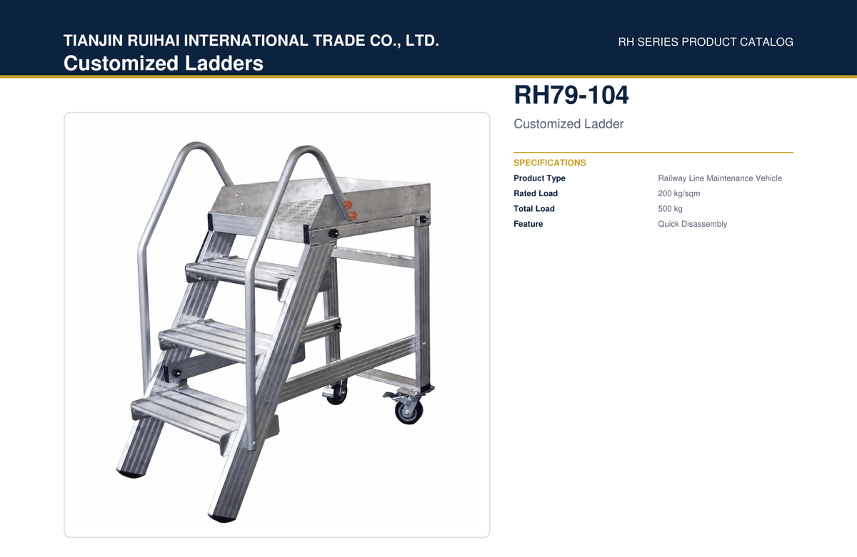 RH79-104 Customized Ladder 鈥?Railway Line Maintenance Vehicle