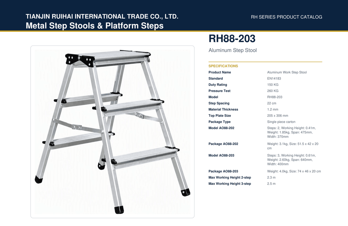 RH88-203 Aluminum Step Stool