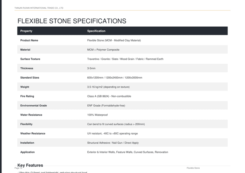 MCM-1200x3000 Flexible Stone Extra-Large Panel